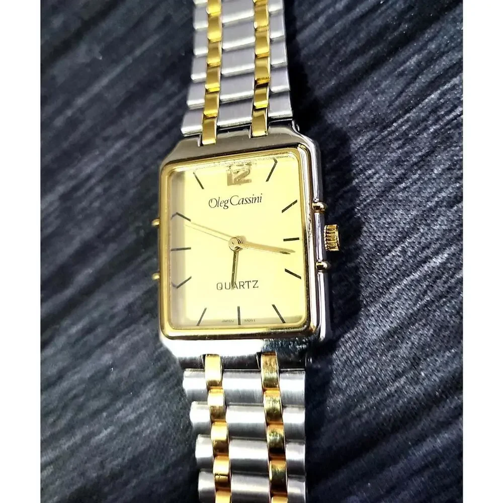 Vintage Rare Oleg Cassini Designer‎ Mens Watch W- Box-Papers